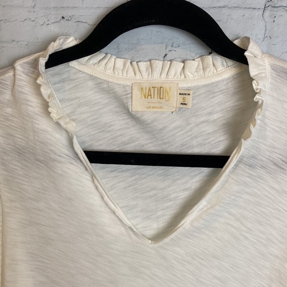 NATION LTD Tamira ElizabethanTee Off White Sz S Elevated Capsule Quiet Luxury - Picture 9 of 16